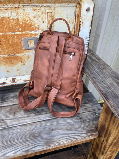 Leather Womens Backpack Computer Work Bag