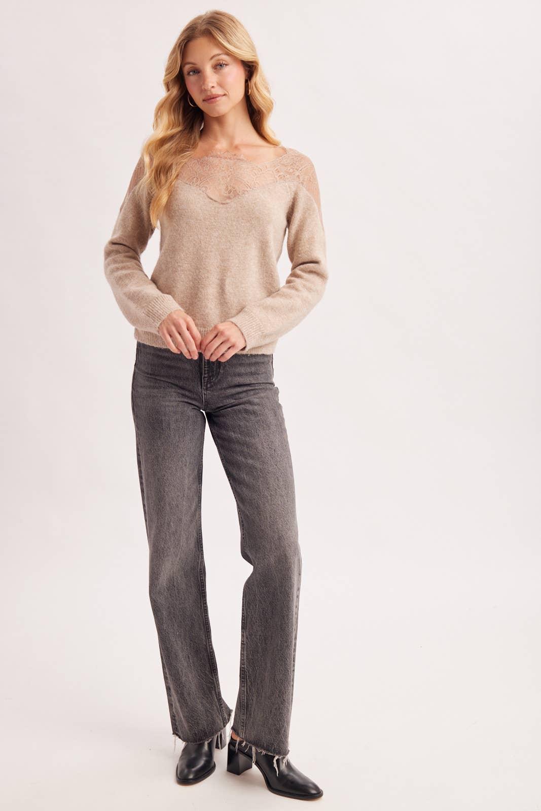 Whisper of Romance Lace Yoke Sweater