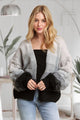 Puff Sleeves Ombre Sweater Cardigan