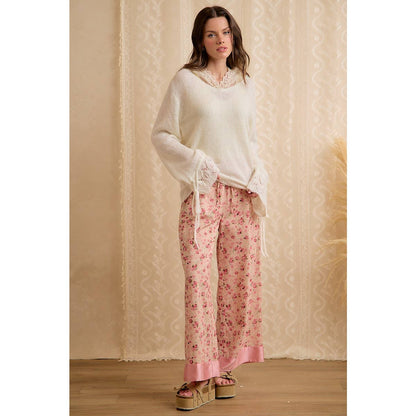 Colette Lace-Trim Hooded Knit Sweater Top