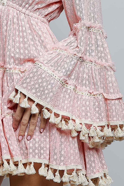 ✨ Boho Chic Embroidery & Tassel Mini Dress ✨