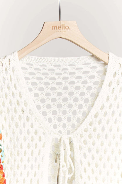 Embroidered Sleeve Cropped Cardigan