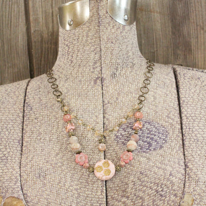 Czech Me Out Blushing Pink Layered Necklace
