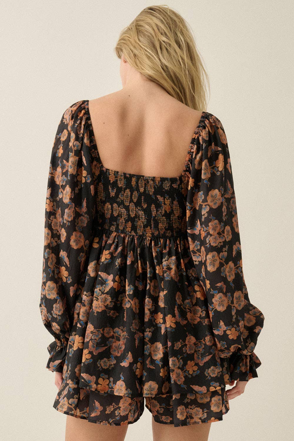 Floral Smocked Tiered Romper