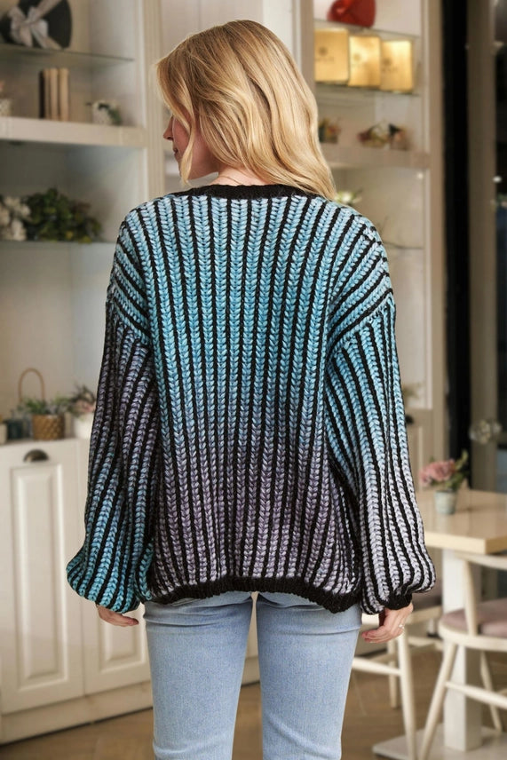 Multi Color Ombre Sweater Cardigan