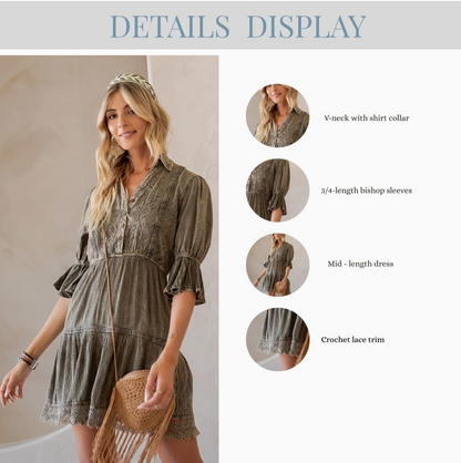 Stone-Washed Baby Doll Dress