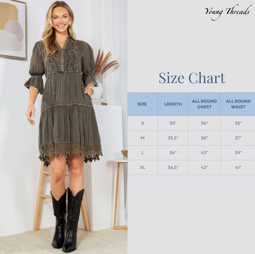 Stone-Washed Baby Doll Dress