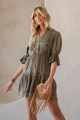 Stone-Washed Baby Doll Dress