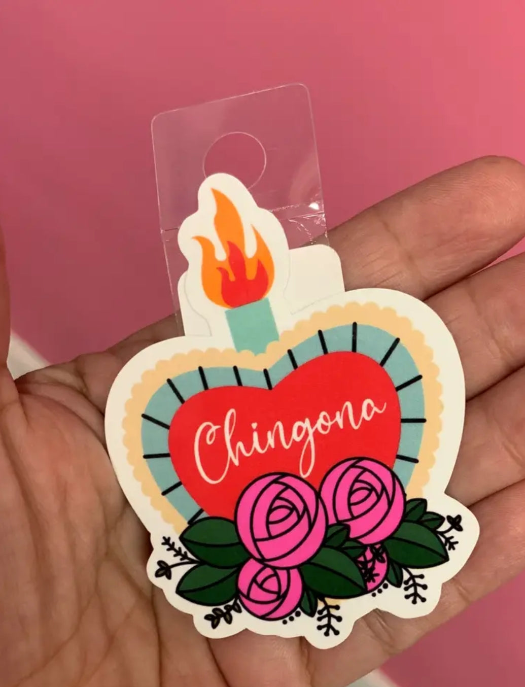 Chingona Sacred Heart Latina Sticker/Decal