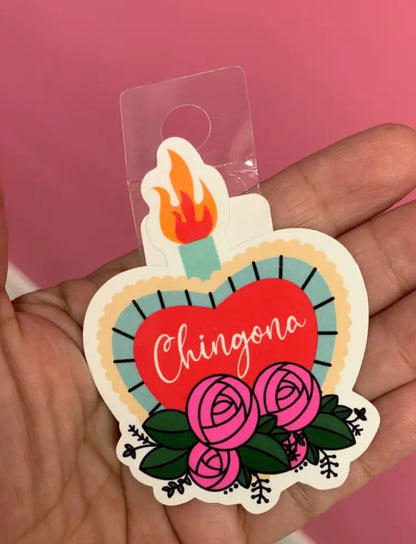 Chingona Sacred Heart Latina Sticker/Decal