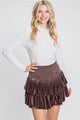 Velvet Mini Skort-Mocha