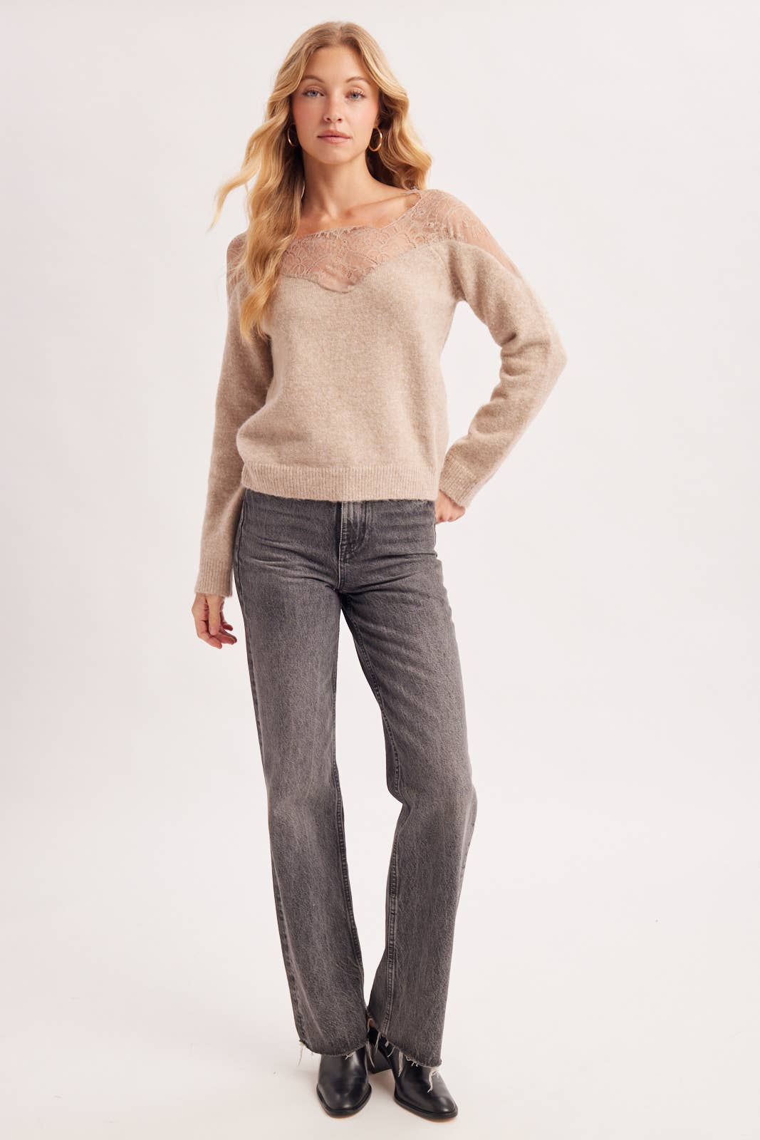 Whisper of Romance Lace Yoke Sweater