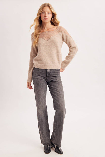 Whisper of Romance Lace Yoke Sweater
