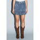 Studded Faux Suede Fringe Mini Skirt