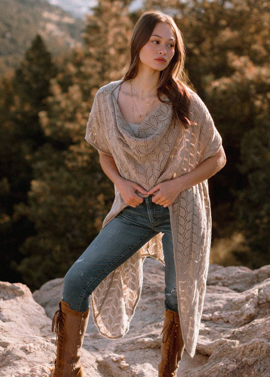 Free Spirit Open-Knit Poncho