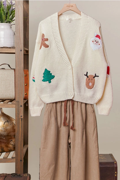 Christmas Patch Cardigan