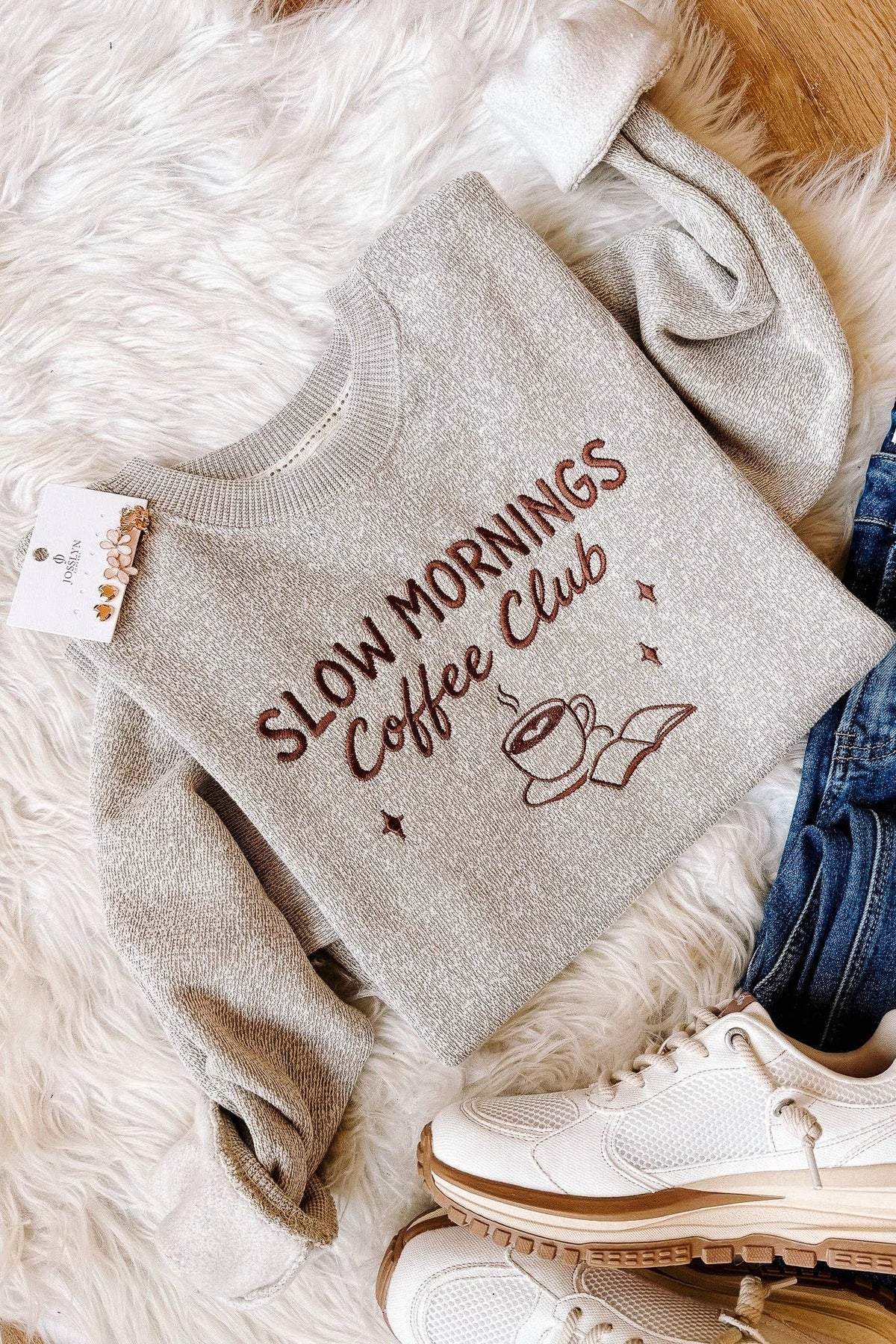 Slow Morning Coffee Club Crewneck ☕🤎
