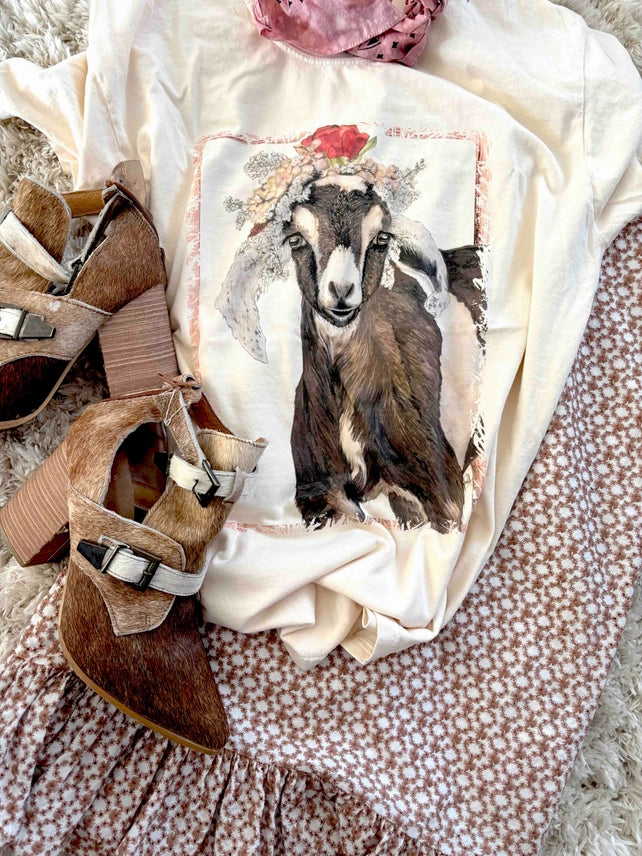 Rosie Goat Graphic Tee by Dolly Estelle