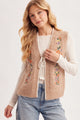 Meadow Vintage Floral Embroidered Tie Vest