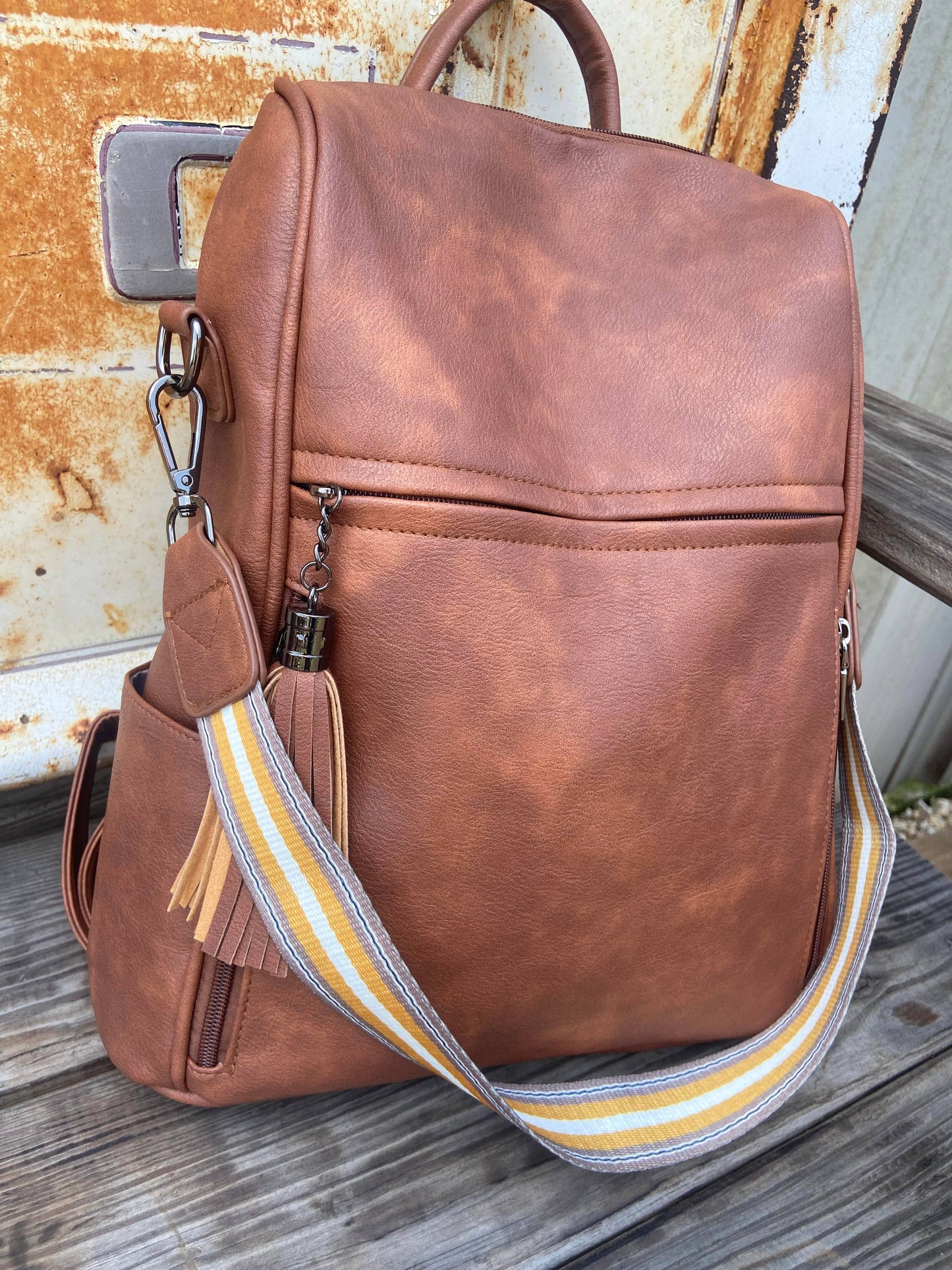 Leather Womens Backpack Computer Work Bag