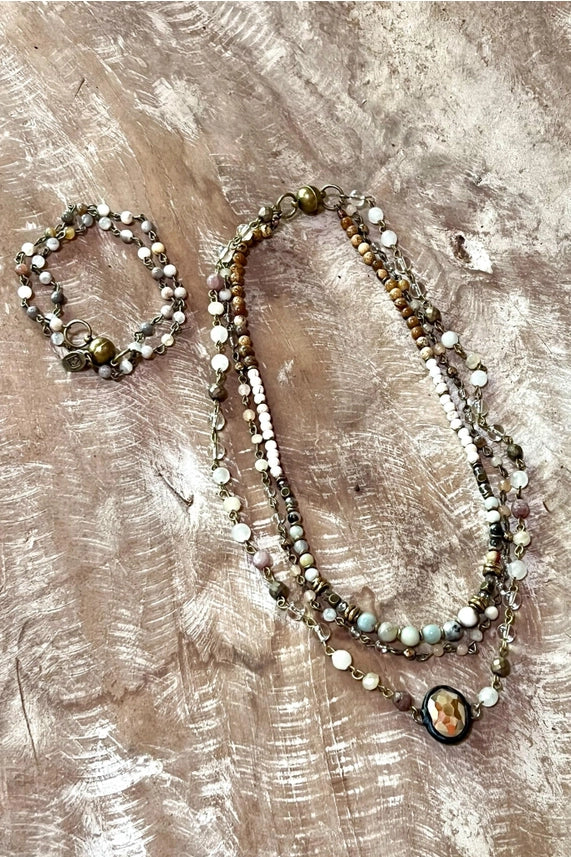 Justina Necklace-African Turquoise by Dylan Designs