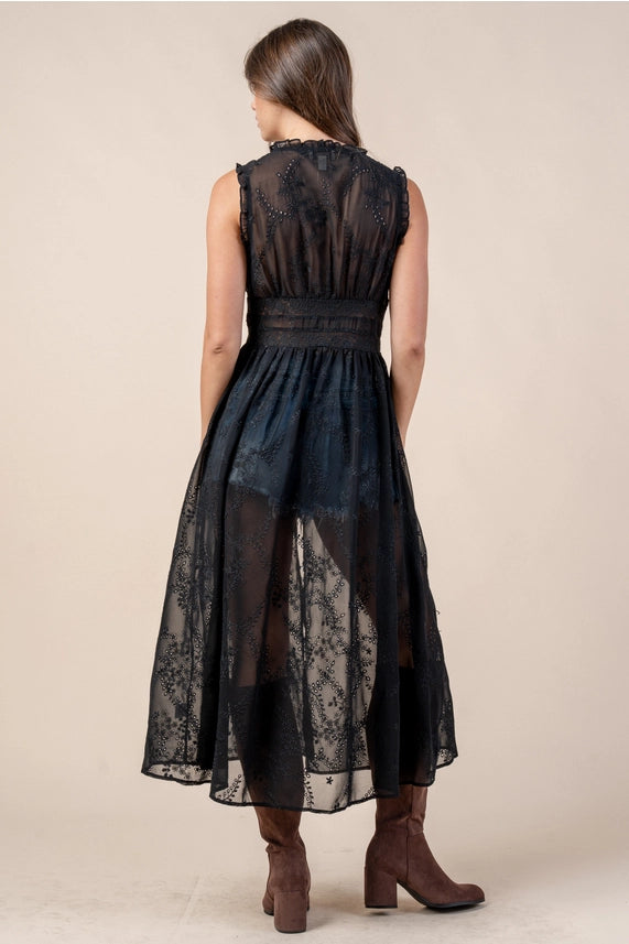 🖤 Embroidered Chiffon Duster Top 🖤