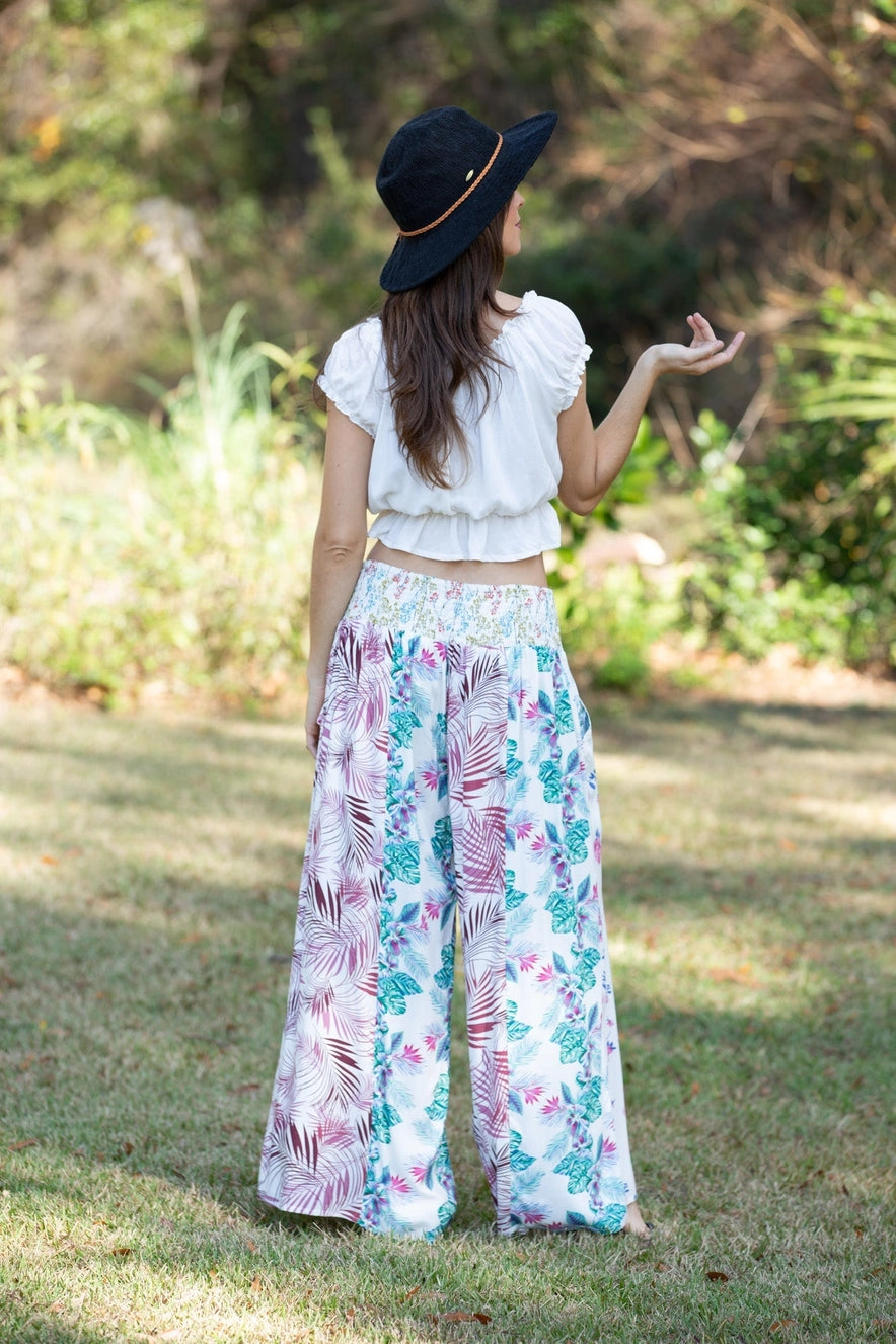 ✨ White Floral Serenity Patchwork Palazzo Pants ✨