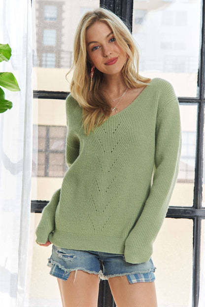 Bow Back Accent Sweater