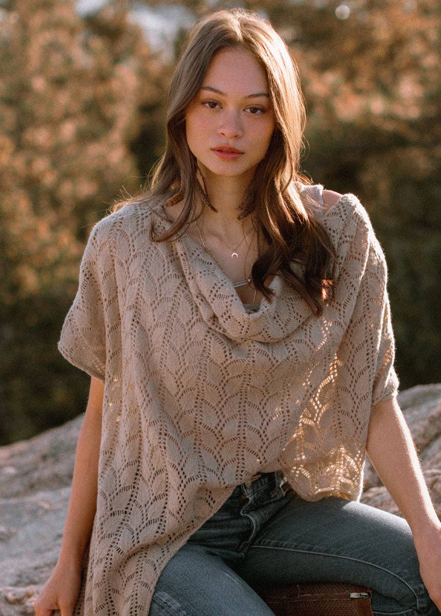 Poncho de punto abierto Free Spirit