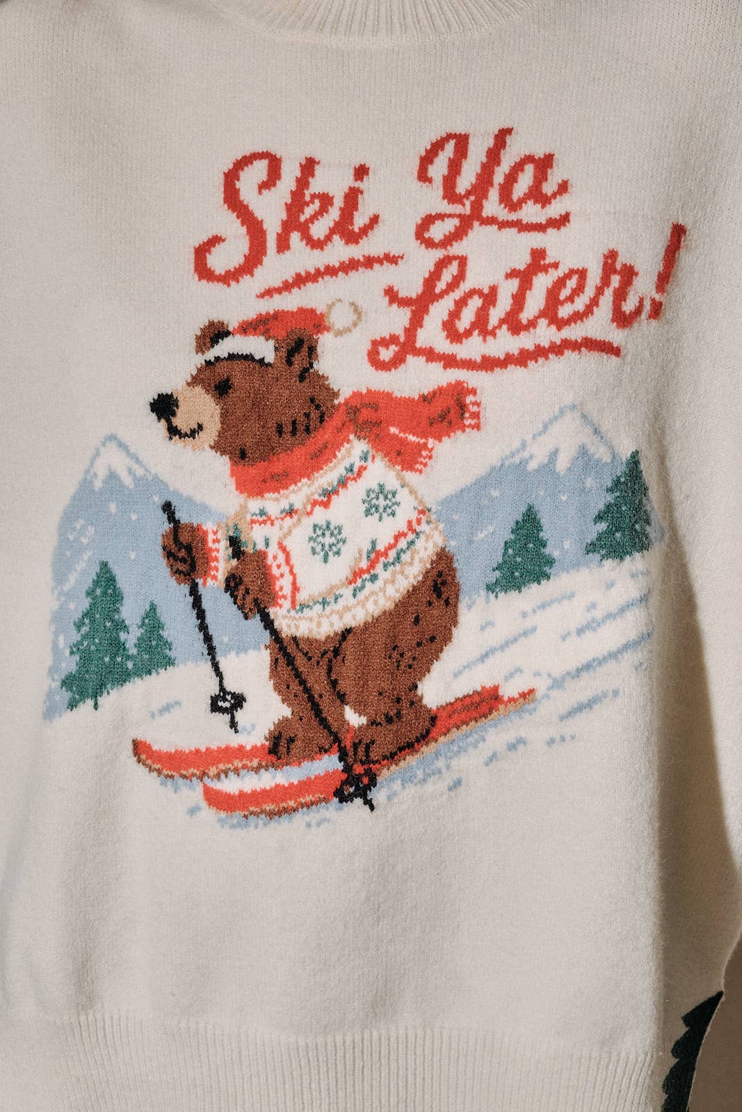 Après-Ski Bear Graphic Mock Neck Sweater