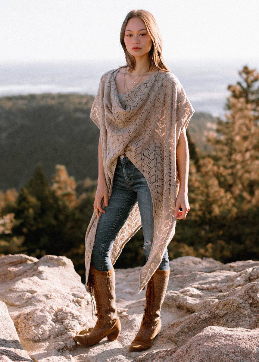 Poncho de punto abierto Free Spirit