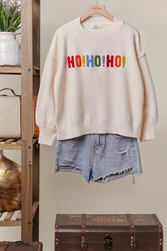 Oversize Christmas Sweater with Lettering