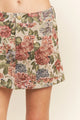 Vintage Floral Pattern Mini Skort