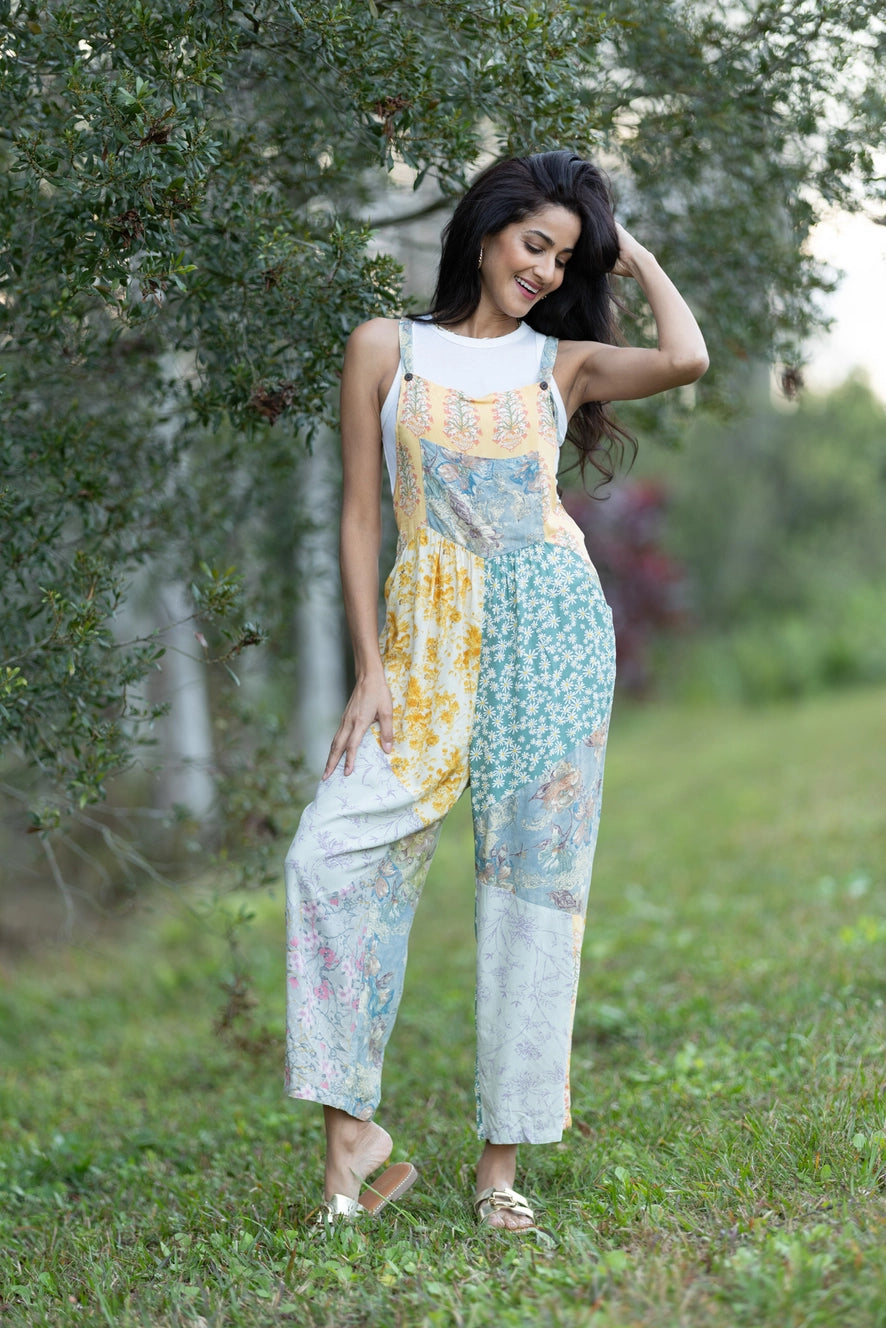 🌼Floral Patchwork Overalls🌼