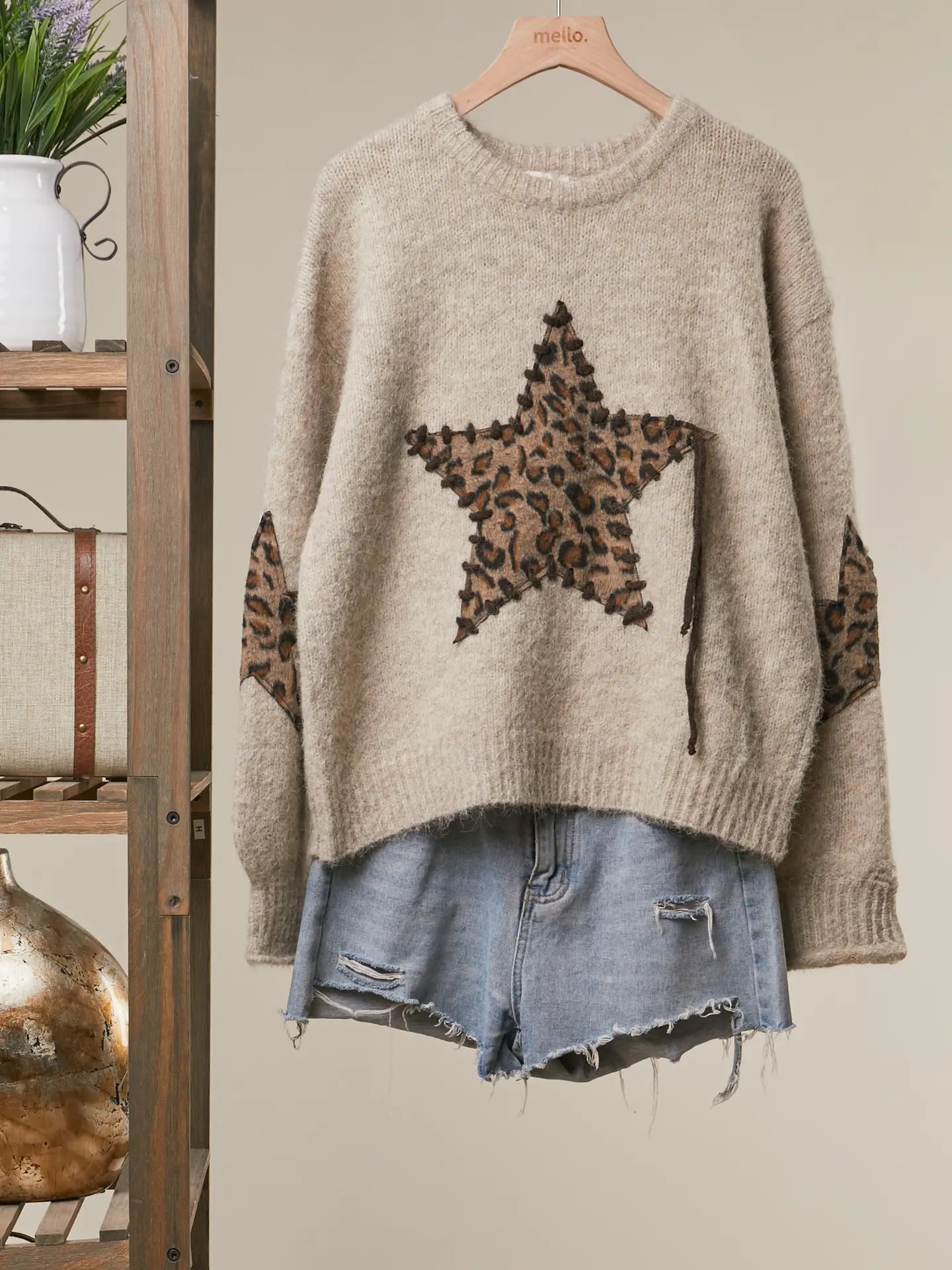 Wild at Heart Leopard Star Knit Sweater