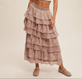 Juliet Floral Lace Tiered Maxi Skirt