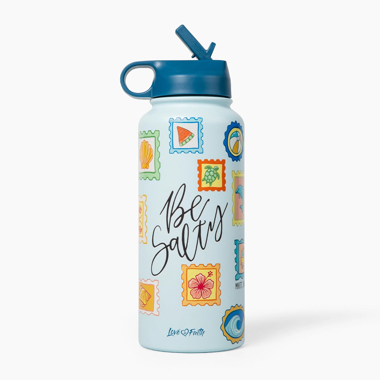 Be Salty Stamps Stainless Steel 32 oz Bottle 🏖️