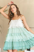 Swiss Dot Mini Dress - Sage