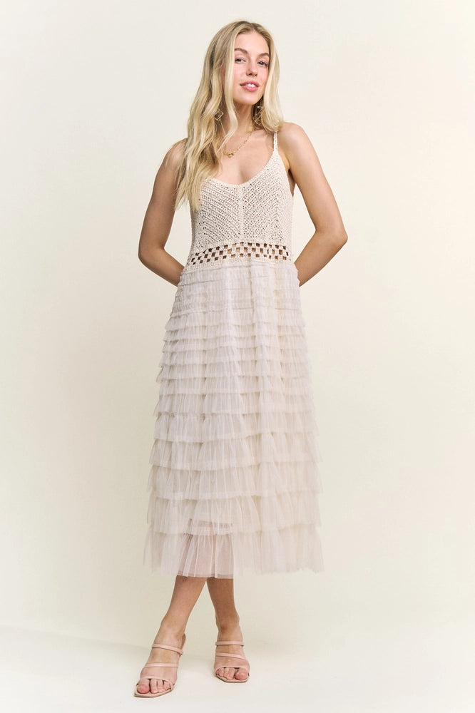 ✨ Sleeveless Crochet Midi Dress ✨