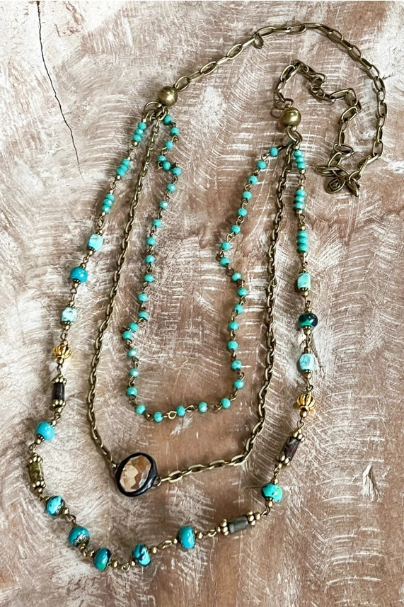 Justina Necklace-African Turquoise by Dylan Designs