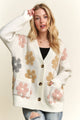 Button Down Floral Cardigan