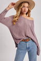 Mauve Mist Reverse Seam Loose Fit Knit Sweater