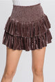 Velvet Mini Skort-Mocha