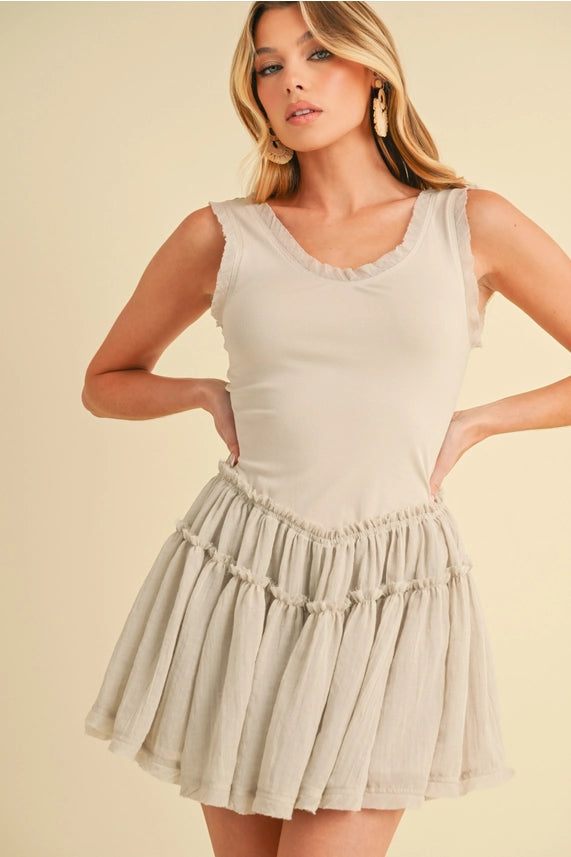 💕 Love Drop Waist Dress -Oatmeal💕