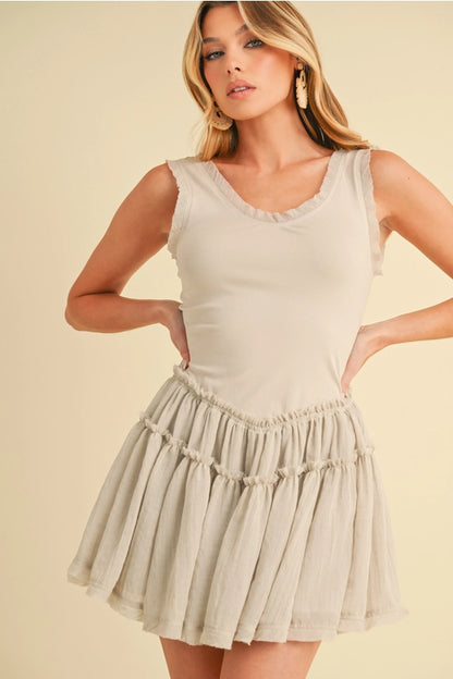💕 Love Drop Waist Dress -Oatmeal💕
