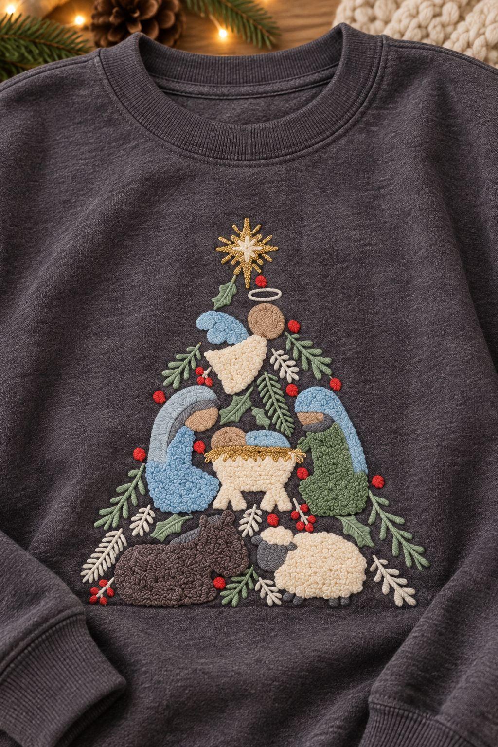 Unisex Nativity Scene Christmas Sweatshirt