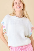 3D Crochet Flower Knit Top