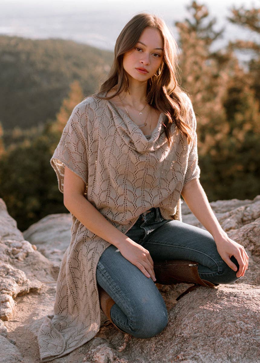 Free Spirit Open-Knit Poncho