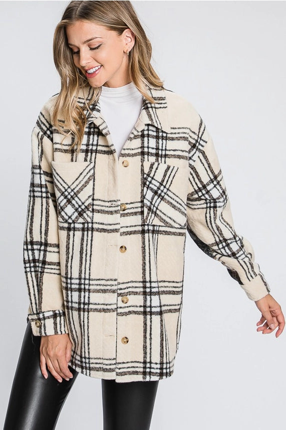 Plaid Jacket with Contrasted Back
