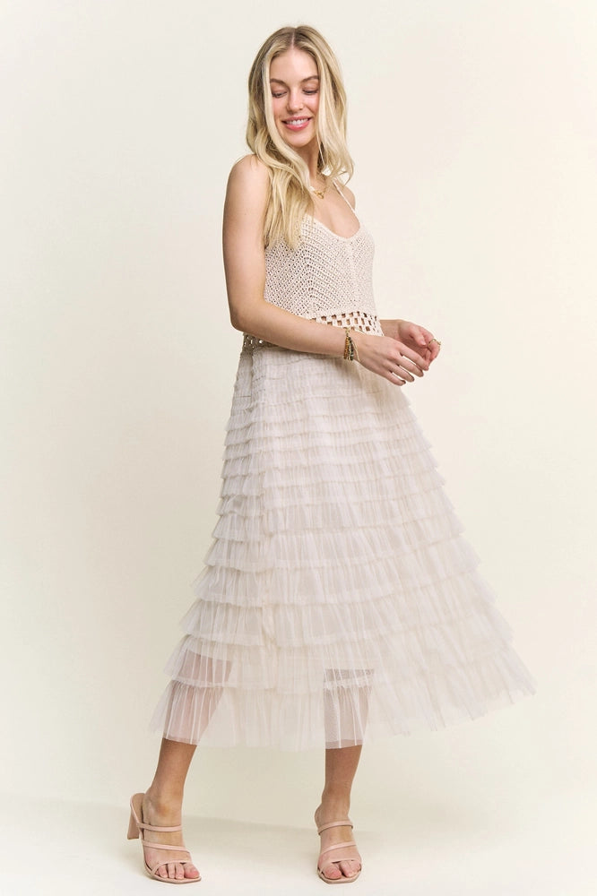 ✨ Sleeveless Crochet Midi Dress ✨